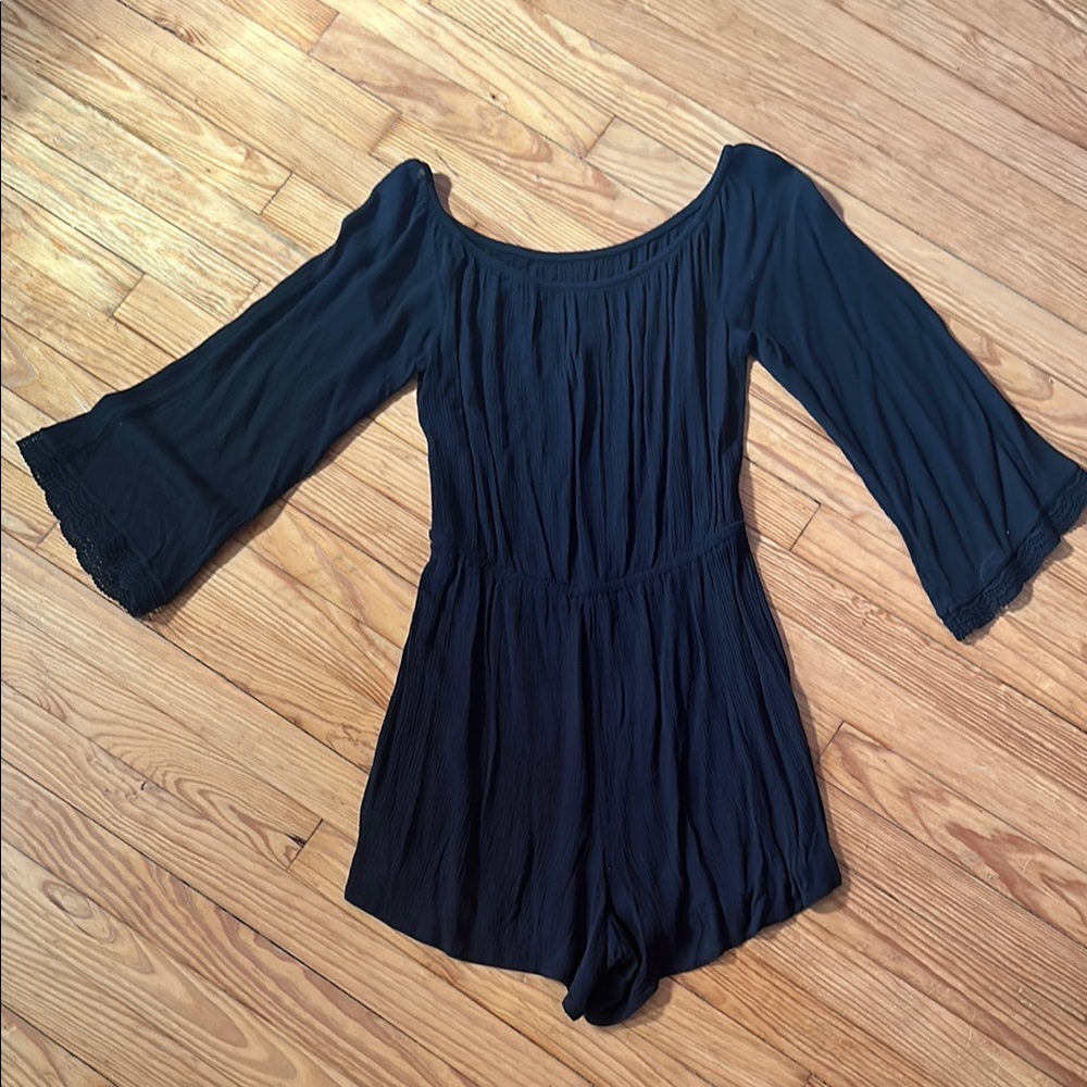 Black Off-Shoulder Romper
